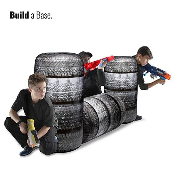 Inflatable Battle Shield Tire Stack For Ages 8+ - Picture 5 of 7